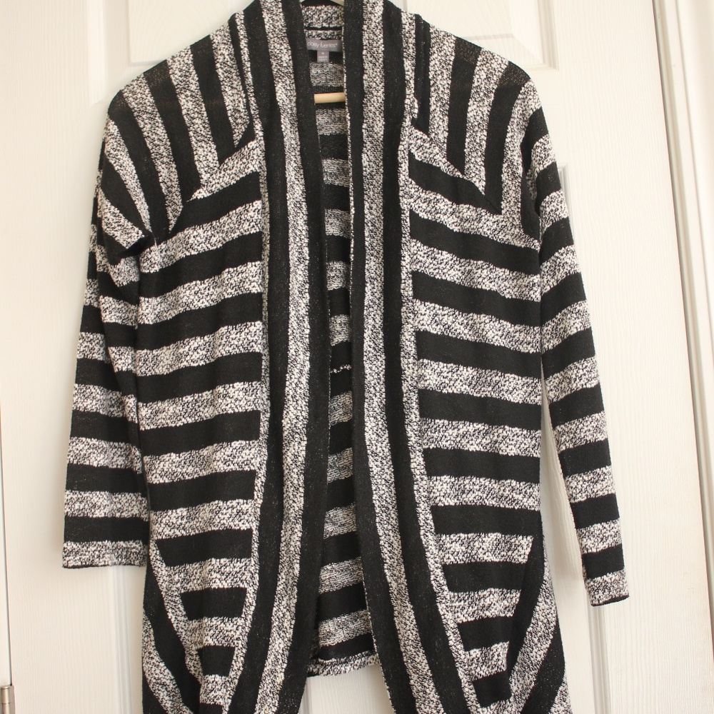 Daisy Fuentes Black Stripe Cardigan